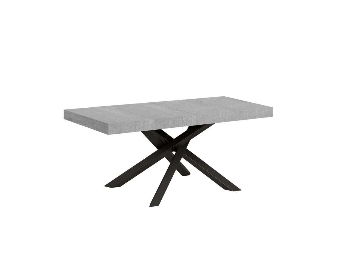 Mesa de Jantar Extensível 90X130/234 Cm Volantis Premium Cimento Quadro Antracite ITAMOBY