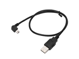 Cabo Usb a para Mini Usb b Macho para Macho Ângulo Esquerdo Alimentação Carregamento 0,5m Pvc Preto