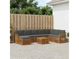 Vidaxl Conjunto De Sofás Para Exterior 7 Unid. Natural E Antracite