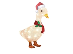 Pato De Luz De Natal De Metal Com Cachecol Para Decoração