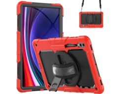 Capa Para Tablet Lurelia, Compatível Com Samsung Tab S9fe 10 9 X510/516/s9 11 X710/716b, Vermelho, Pc, Dobrável Com Suporte, Suporte Giratório