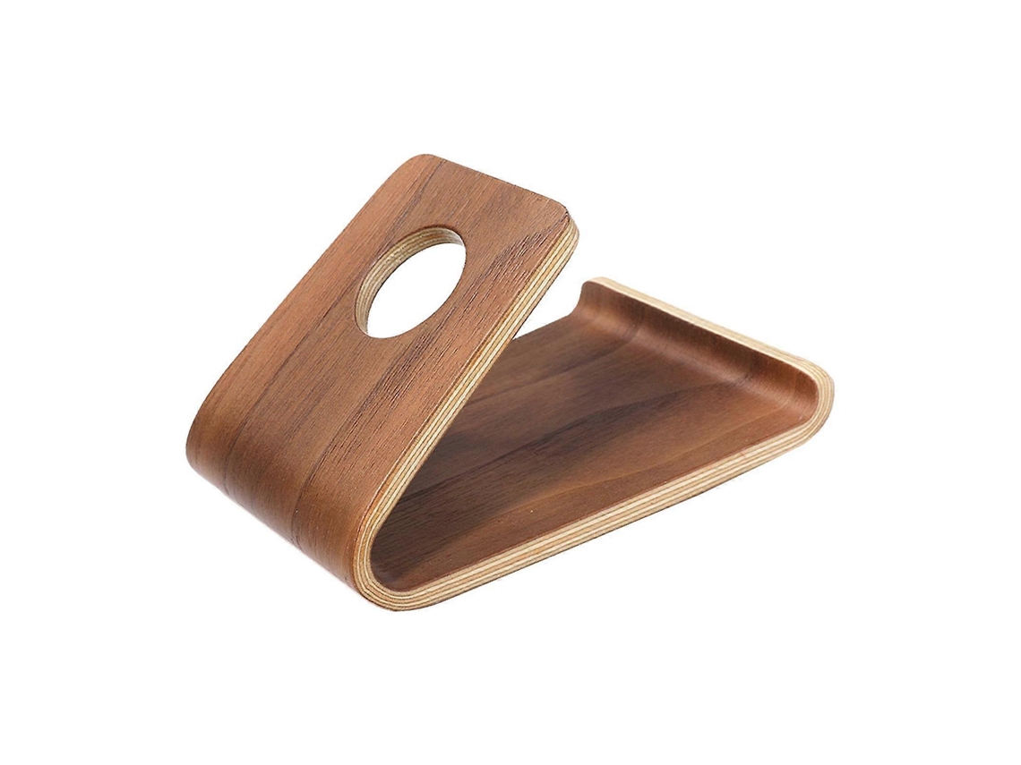 Suporte De Mesa Para Celular Em Madeira, Ideal Para Casa, Escritório E Viagens. Marrom Escuro.