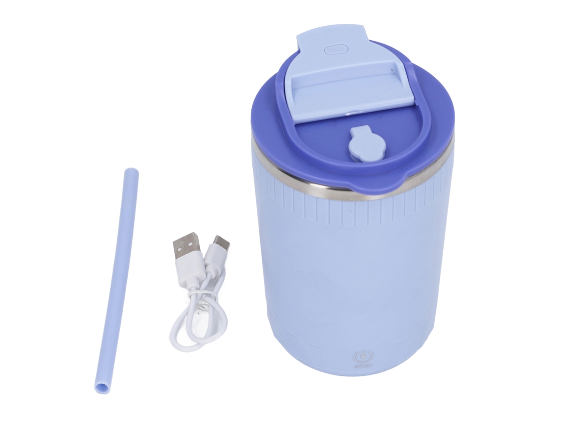 Taza Autoagitadora 380ml Acero Inoxidable 304 Usb Recargable Para Café Té Leche Oficina Viaje Morado