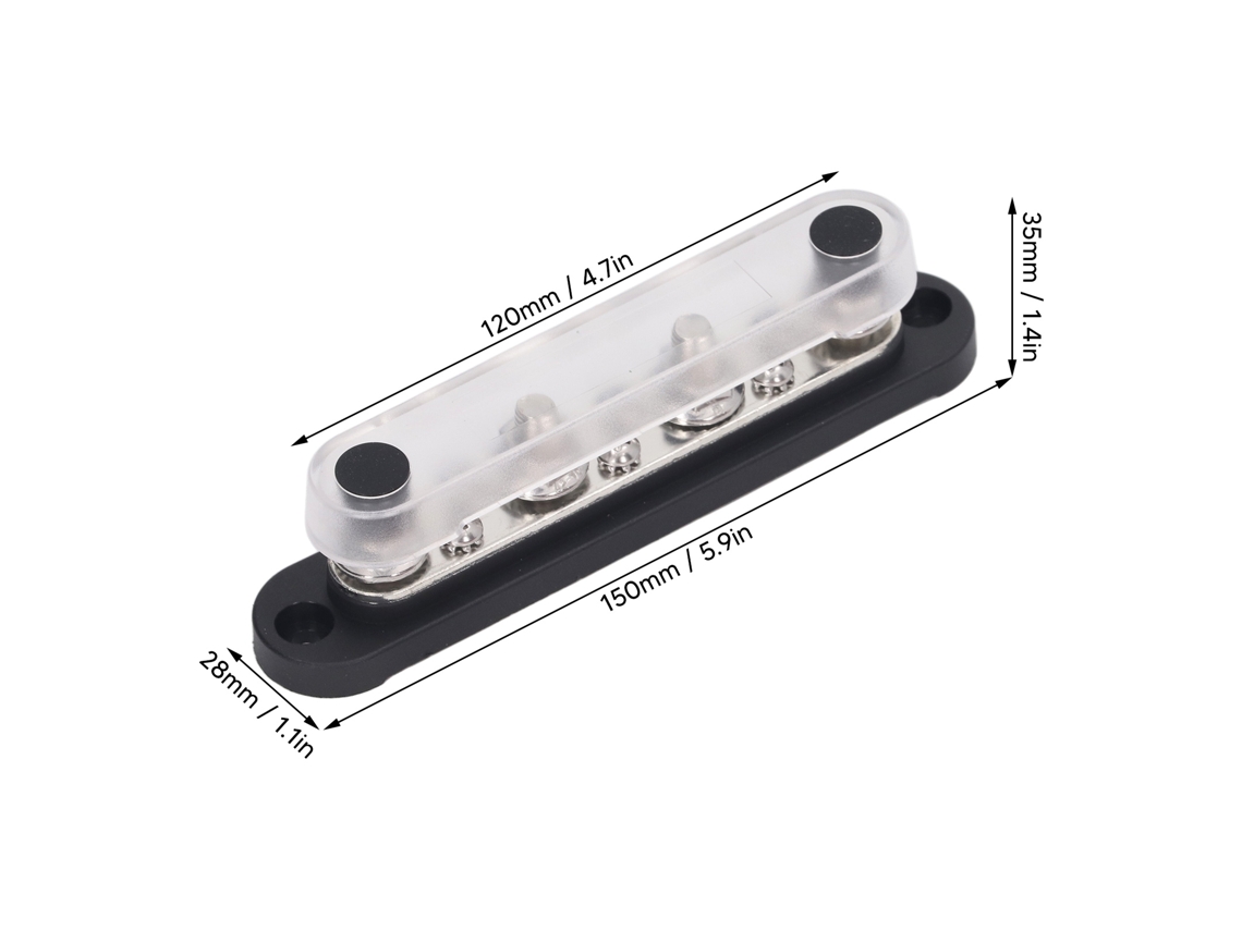 Laxiscreed Barra De Distribuição 150a 10 Vias Com Tampa De Pó Para Sistemas 12v-48v