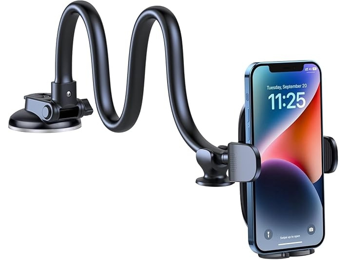 Lurelia Suporte Para Telemóvel De Carro Com Ventosa 7,0 Polegadas Flexível Braço Longo Pescoço De Ganso Rotação 360°