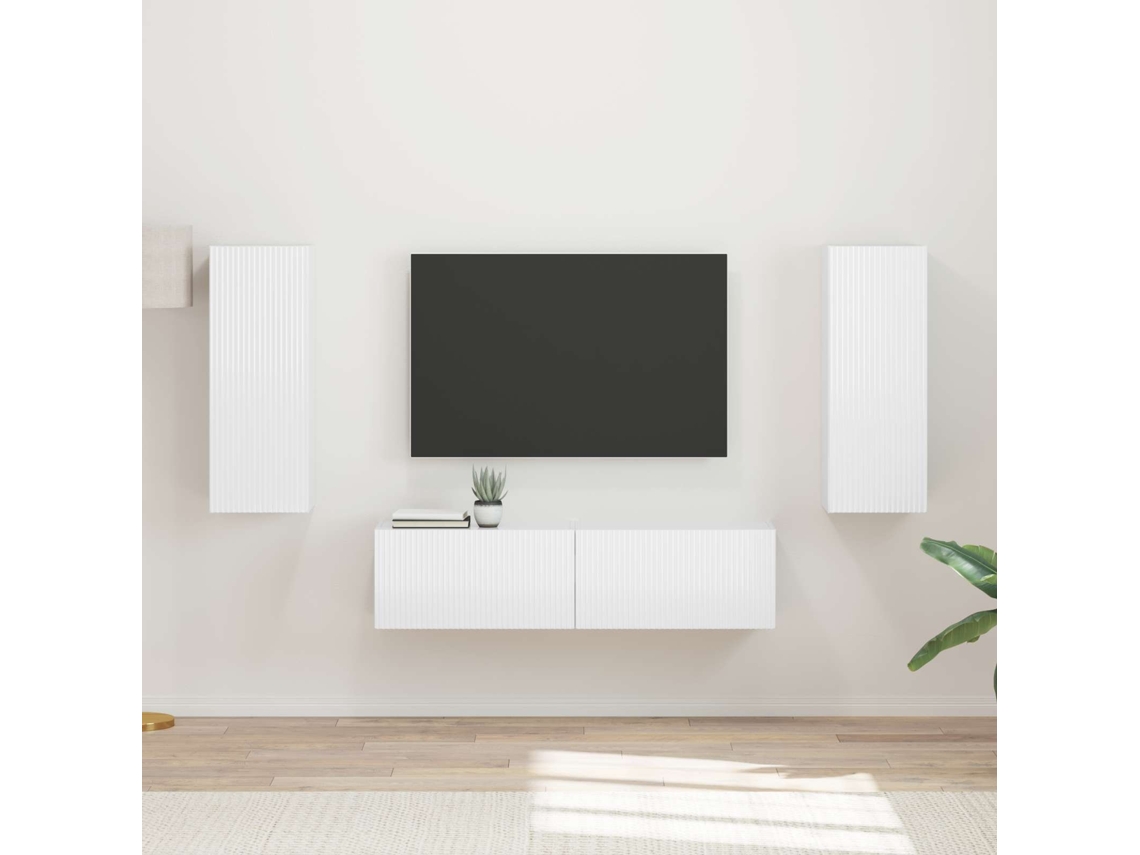 Vidaxl Conjunto de Móvel de Tv 2 Pcs Branco Brilhante