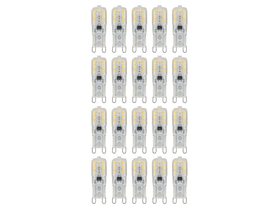20 Lâmpadas Led Capsula Dimmable 5w Ac220-240v Branco Quente 55x16mm