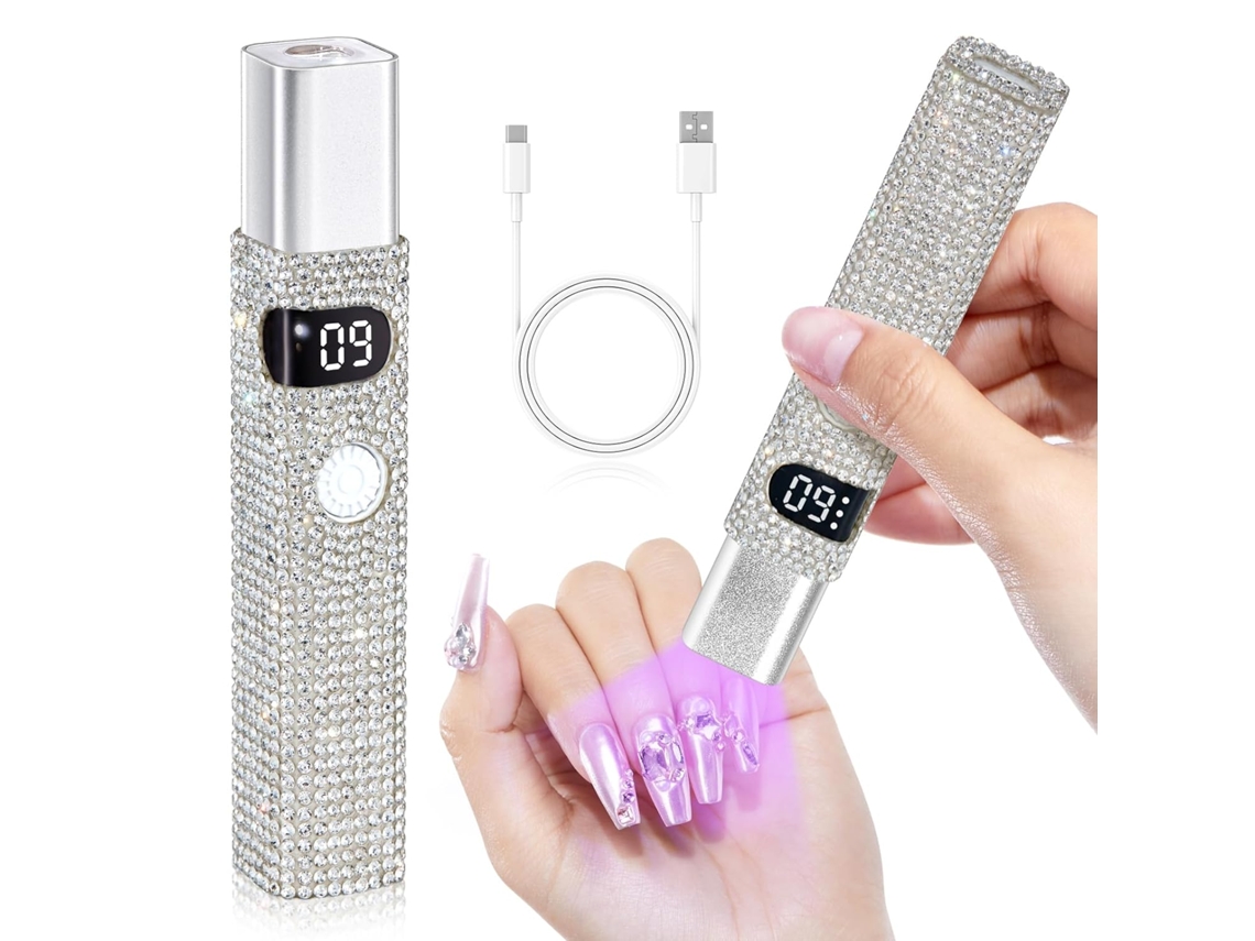 Lâmpada Uv Portátil, Mini Lâmpada Led Para Unhas, Para Esmalte Em Gel, Secador De Unhas Portátil Recarregável Via Usb, Diy, Branco Diamante