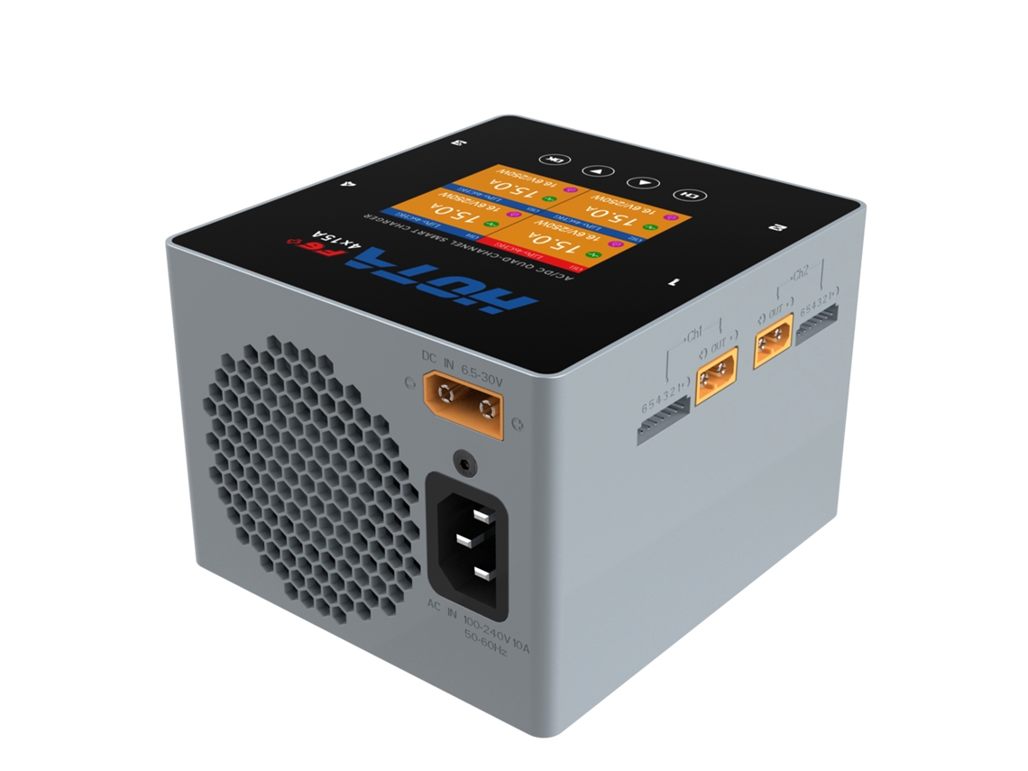 Carregador Inteligente Hota F6 Acdc Ac500w Dc250wx4 15ax4 Para Bateria Lipo Liion Nimh