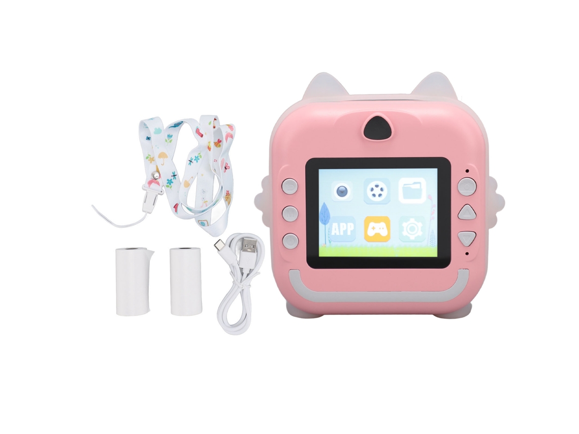 Aetheria câmera Digital de Impressão para Crianças com Tela Ips 2.4 Polegadas 48mp Rosa Cute Infantil