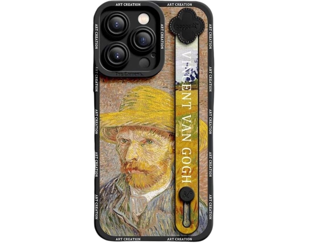 Capa Van Gogh Autorretrato para iPhone 13 pro max VEANXIN Preto