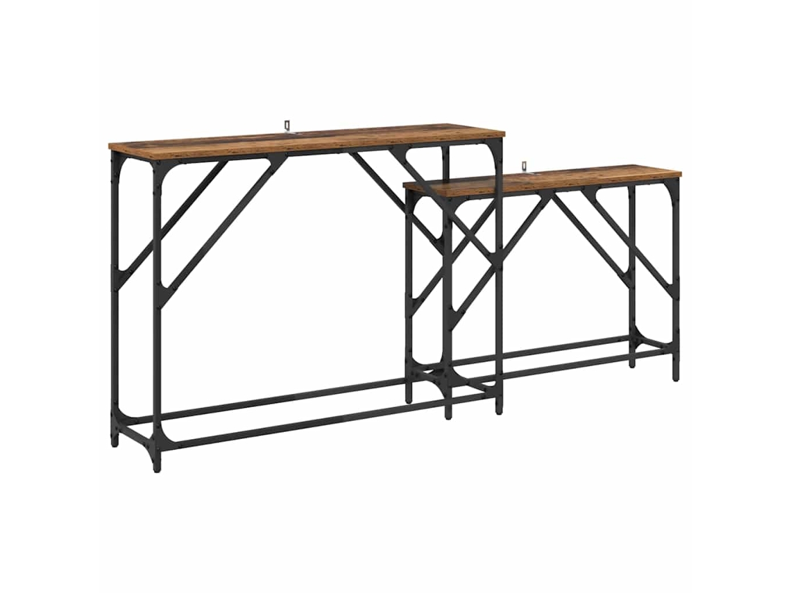 Aparador 2 Pcs Madeira Antiga 100 X 28 X 75 Cm MAISON EXCLUSIVE