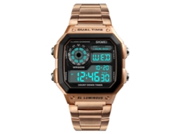 Reloj Hombre Con Fecha Luminoso Resistente Al Agua 50m Pulsera Moda Dorado Rosa