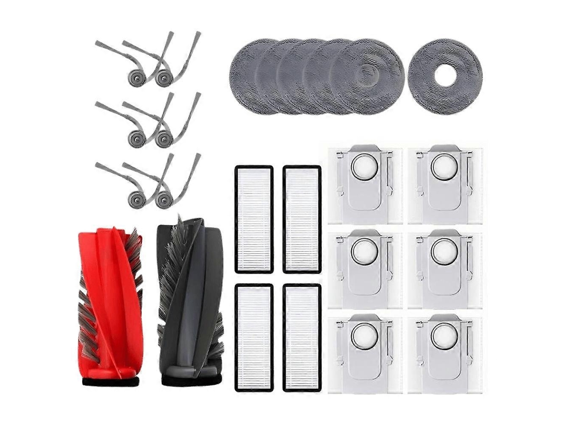 Conjunto De 24 Peças Para Aspirador Roborock Qrevo Edge / Edgec / Edge S5a / 5v1 / Curv: Escova Lateral Principal, Filtro, Pano De Limpeza E Saco_ozo