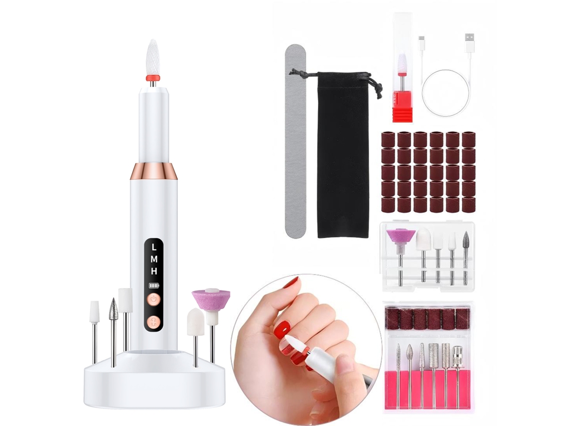 Lixa Automática Unhas, Lima Elétrica Adequada Unhas Fibra Coco, Conjunto Manicure Pedicure Modelo Polir Aparar STELASPLEN