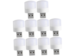 Luminária Noturna Usb Led Branca Em Pp E Ferro, Pacote Com 10 Unidades