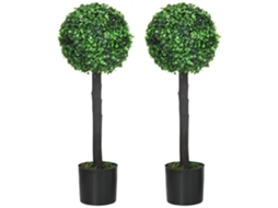 Plantas Artificiais PE cor Verde Ø20x60 cm HOMCOM