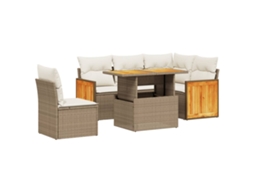 Garden Sofa Set, Garden Sofa Sets Vidaxl Bege Rattan / Vime (n/a)