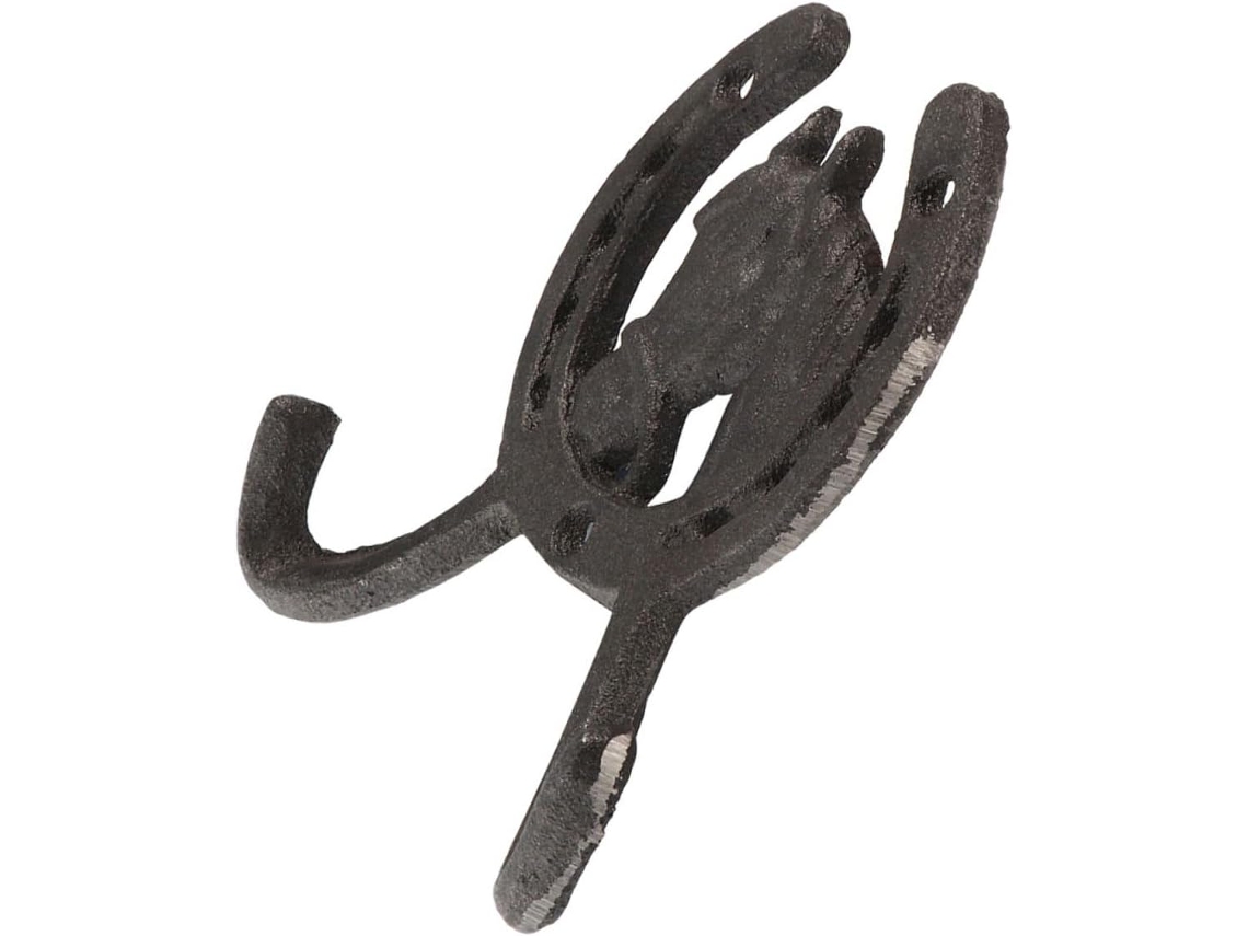 Gancho Robusto De Ferro Fundido Vintage Com Superfície Polida, Ideal