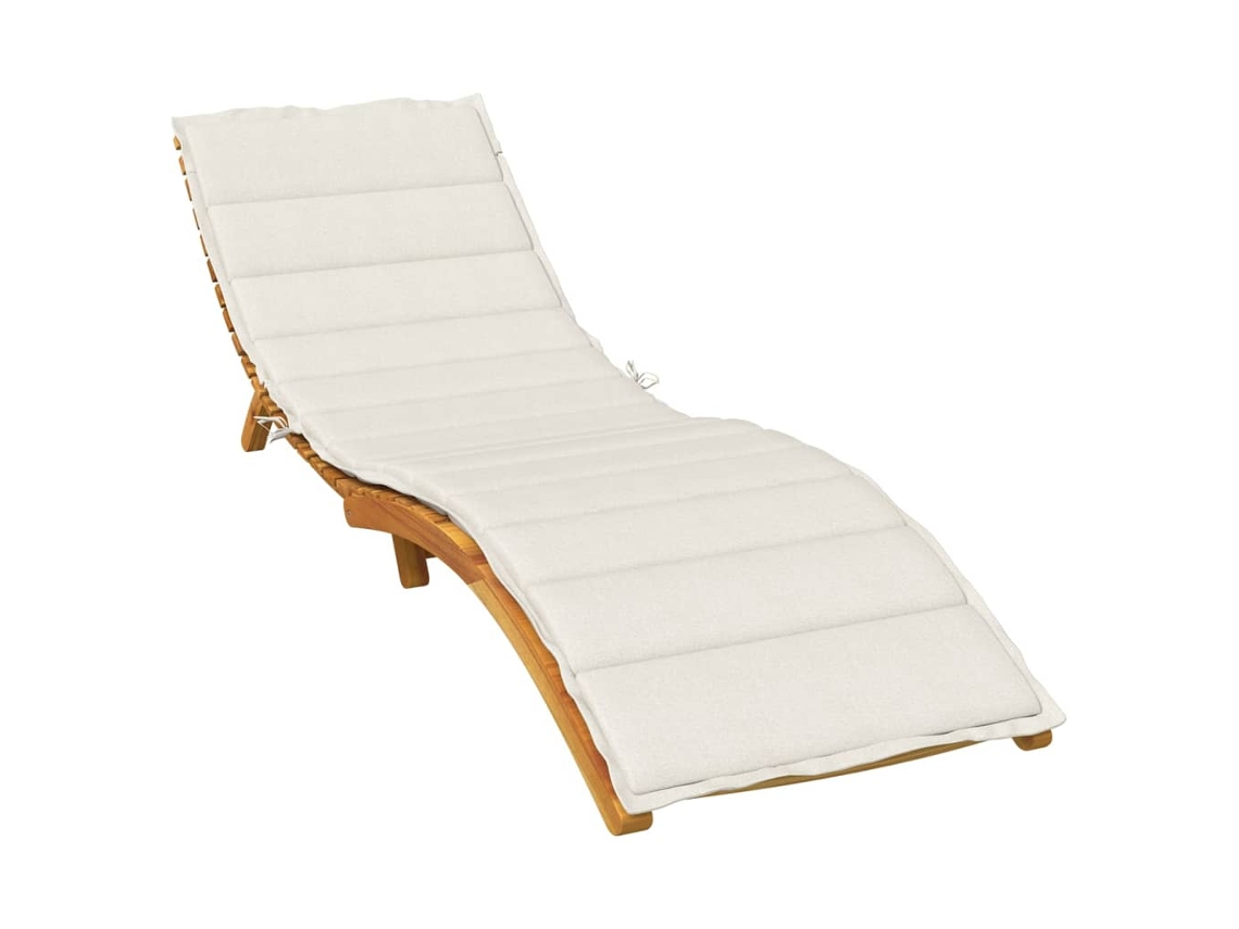 Vidaxl Almofadão Para Espreguiçadeira 200x60x4cm Mesclado Tecido Creme
