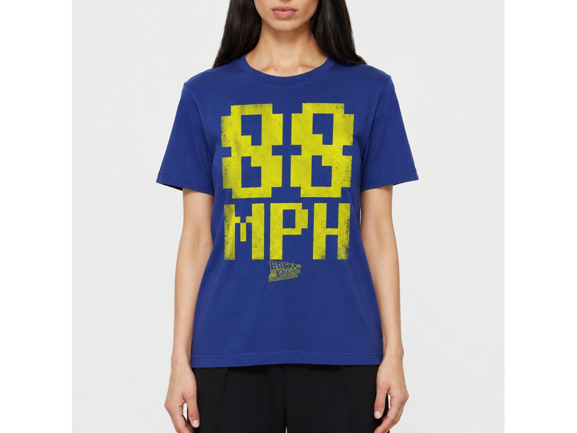 Rockinstone Back To The Future Movie '88 Mph Solid Royal Adult T-shirt Size:s