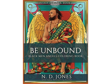 Livro Be UnBound Black Men Angels Coloring Book Fantasy in Black de ND Jones (Inglês)