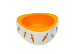Tigela de Cerâmica para Alimentação de Coelhos, com Desenhos Fofos de Coelhos e Cenouras AQUAFORGE