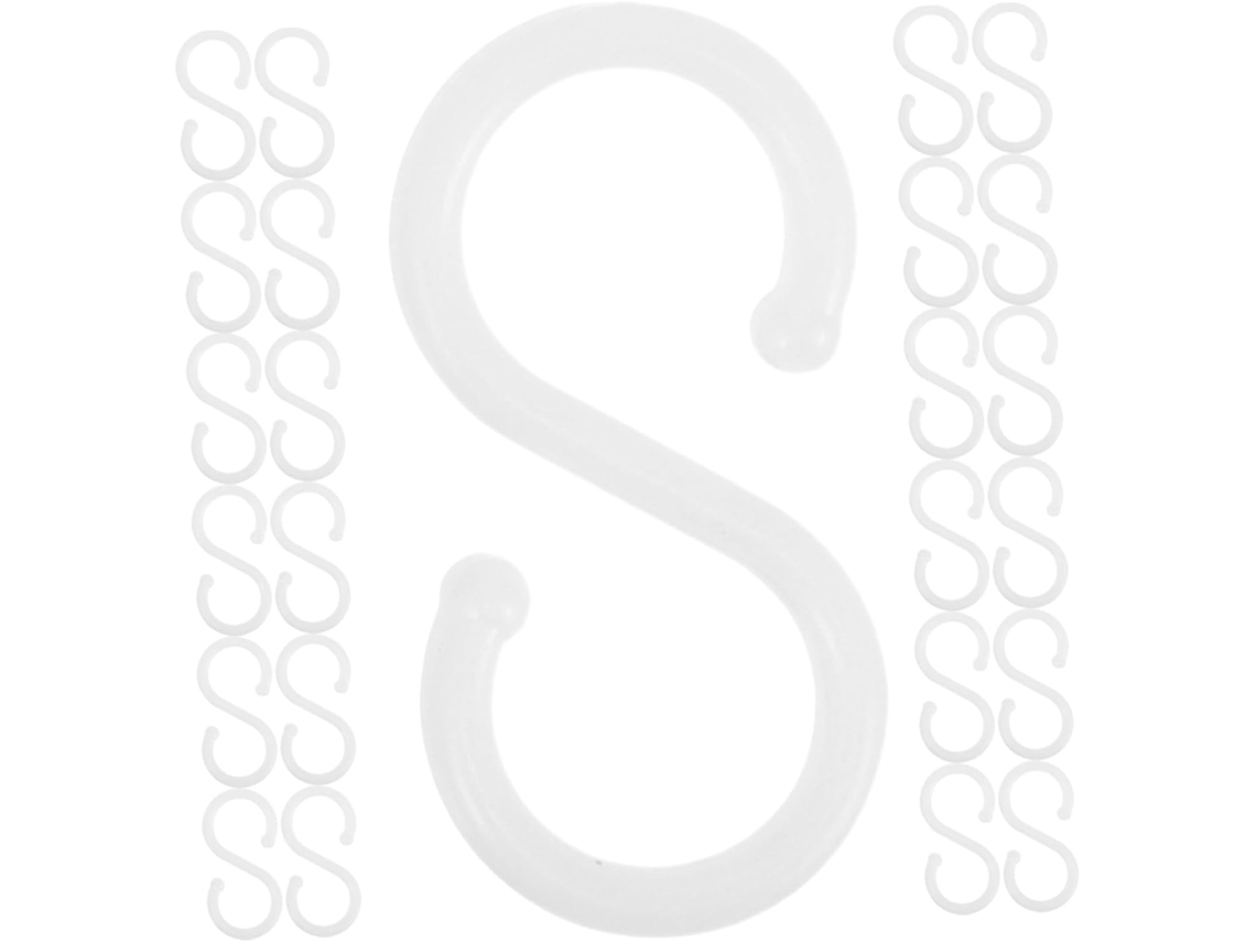 Solustre 200 Ganchos De Plástico Em Formato S Para Pendurar Roupas, Or