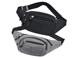 Bolsas Transversais LINJOU Grandes, para Corrida e Esporte (cinza e preto)