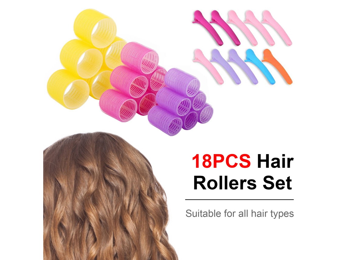 2026 conjunto de Rodillos para Cabelo Sem Calor Autoadesivo com Pinças Ferramenta Diy para Cachos no Cabelo