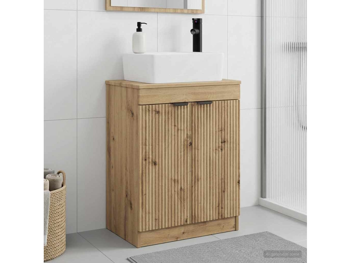Vidaxl Gabinete De Banheiro Com Pia Carvalho Arttisan 54 X 35 X 83 Cm