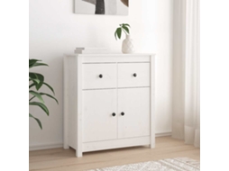Vidaxl Aparador 70x35x80 Cm Madeira De Pinho Maciça Branco
