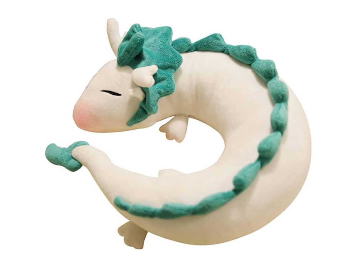 Almofada de Viagem em Formato U com Dragão Branco Fofo Estilo Anime BRILVIBERA