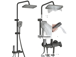 Conjunto De Torneira Para Chuveiro, Jato Superior, Chuveiro Manual, Bidê, Cinza Metálico Sem Display Oem