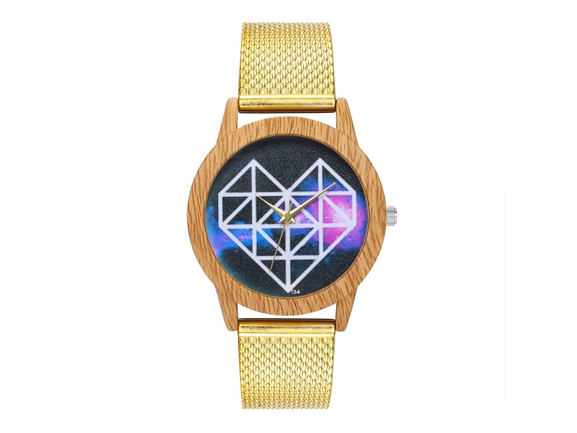 Relógio De Pulsera De Quartzo Simples E Fashion Para Homens E Mulheres Zhoulianfa T34-f2 (ouro)