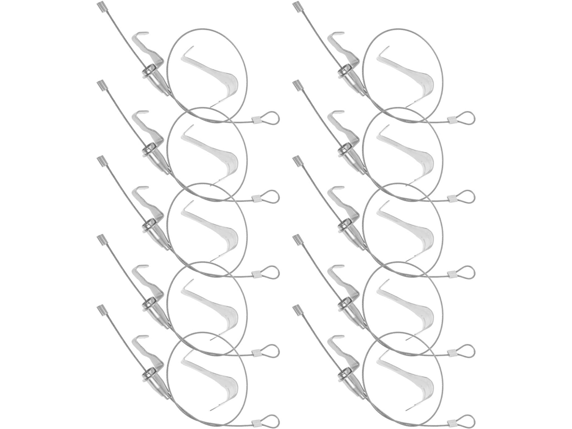 Conjunto De 12 Peças Para Pendurar Quadros, Ganchos Ajustáveis, Fio De Aço Transparente 0, 5m, Kit De Trilho Para