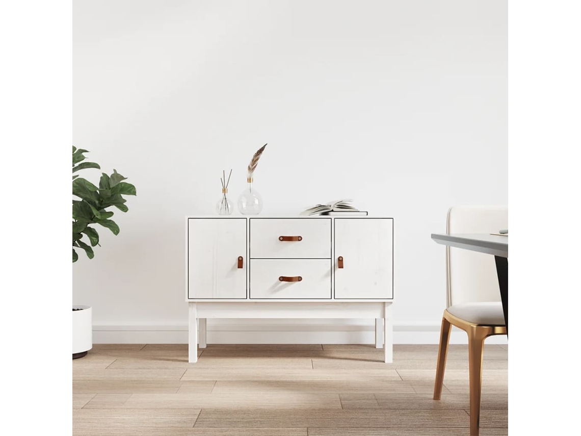 Vidaxl Aparador 110x40x78 Cm Madeira De Pinho Maciça Branco