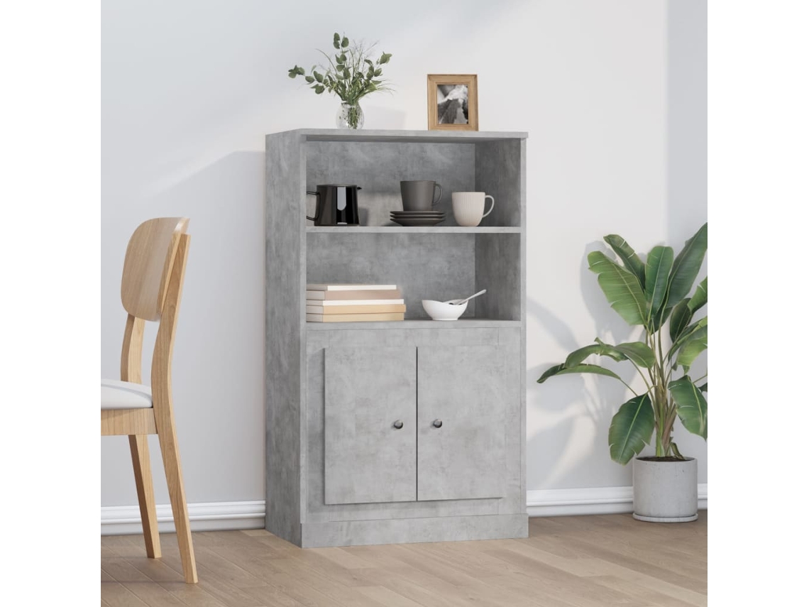 Vidaxl Armário Alto Derivados Madeira 60x35,5x103,5 Cm Cinza Cimento