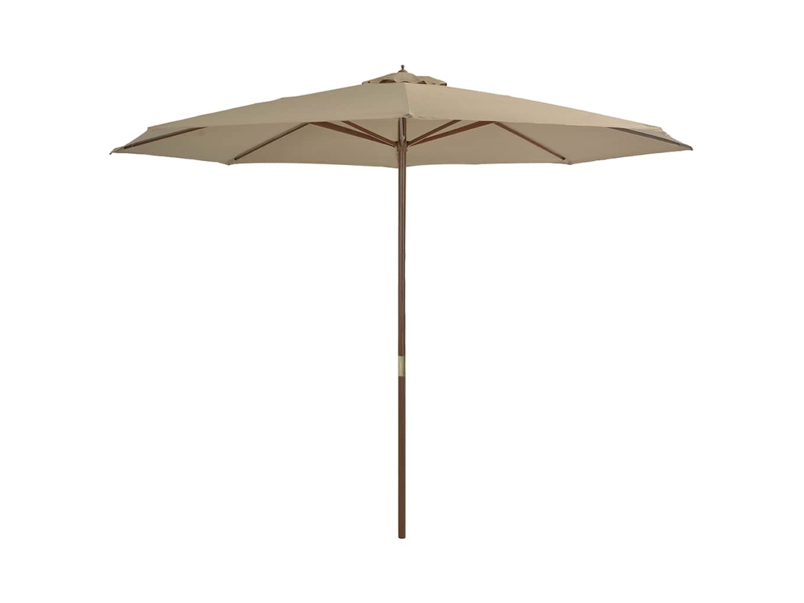 Maison Exclusive - Protetor Solar Outdoor C/ Poste Madeira 350 Cm Cinza-castanhado