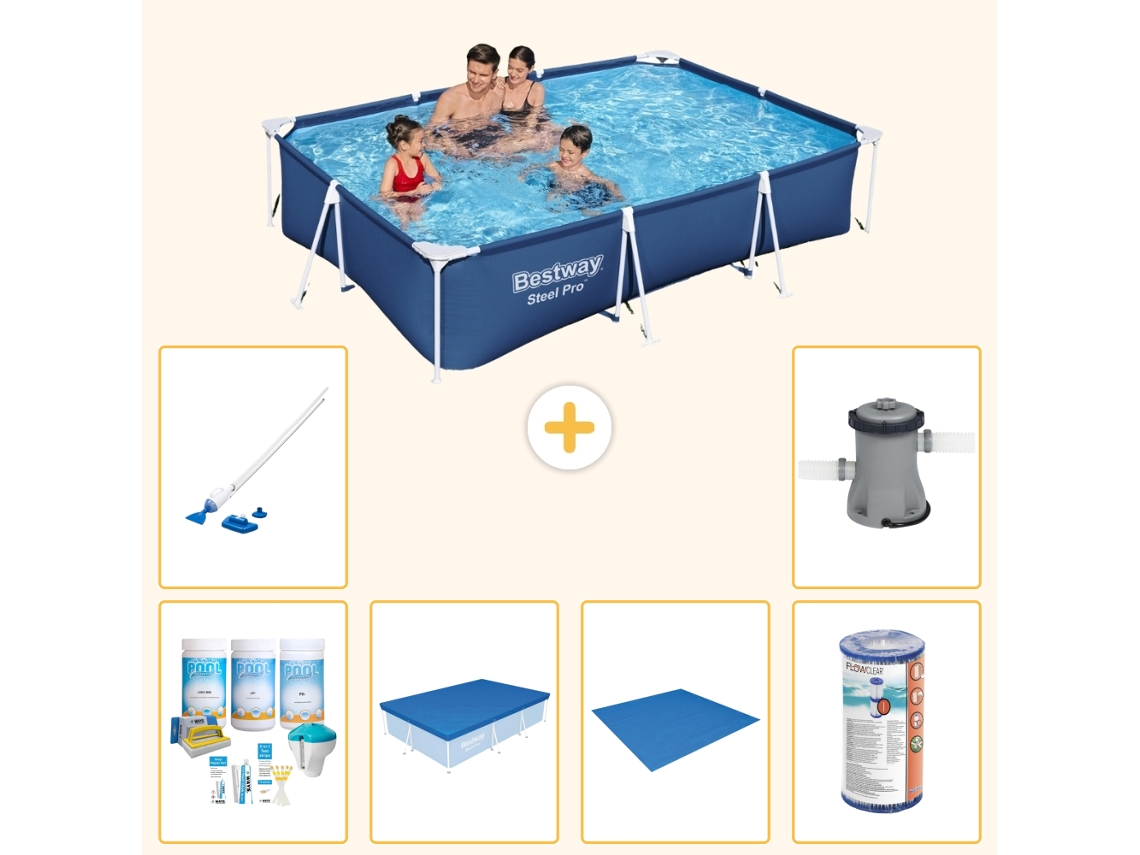 Bestway Piscina Bestway Steel Pro Retangular - 300x201x66 Cm - 7-peças S21548