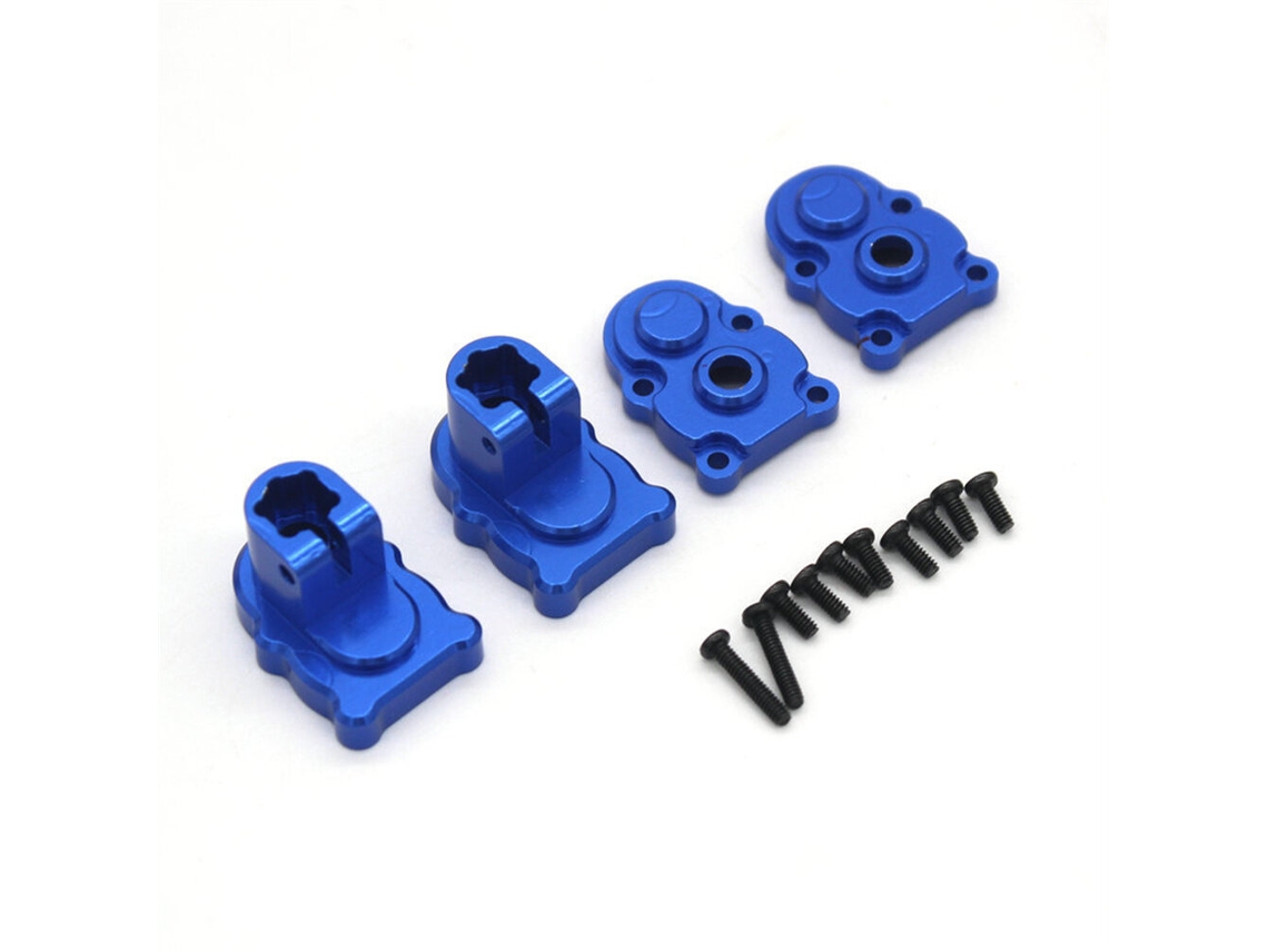 Conjunto 4 Peças Tampas Engrenagem do Assento da Roda Traseira em Metal, Pretas, Carros Rc Fms Fcx24 1/24 Power Wagon. MDUG