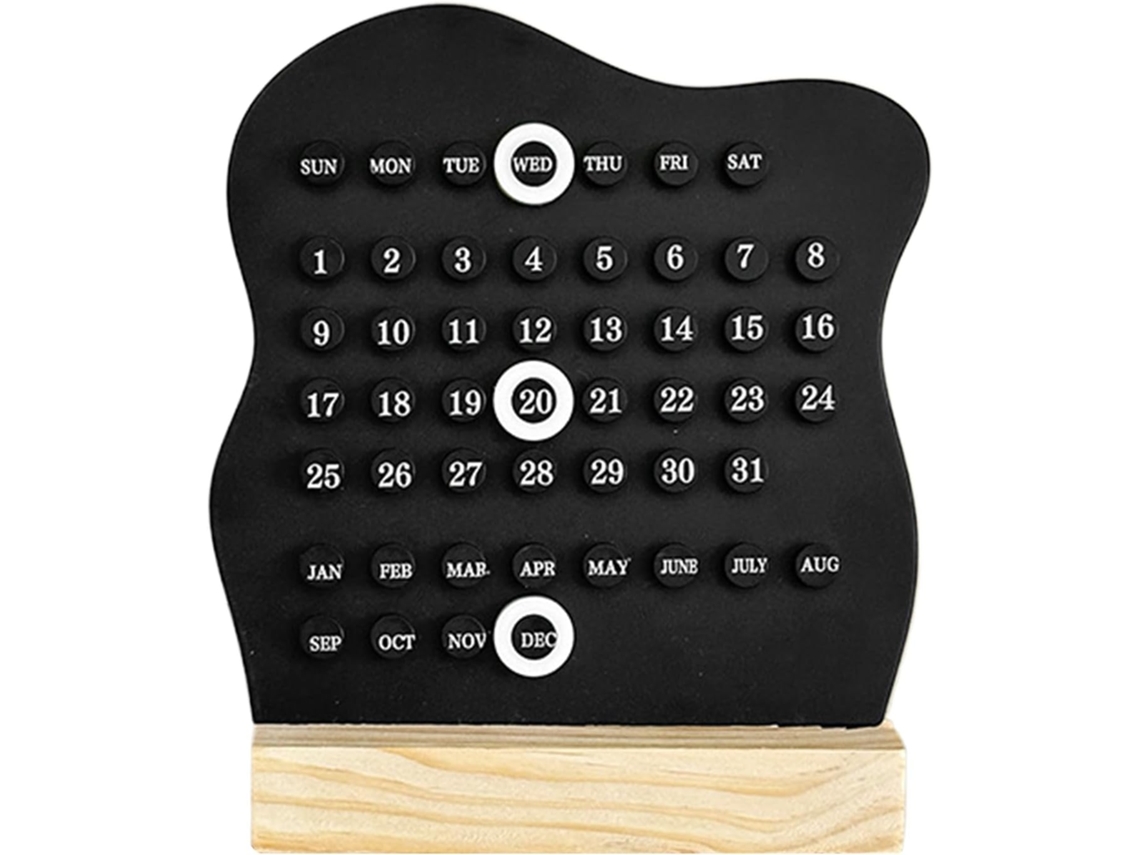 Calendário De Mesa, Reutilizável Com Exibição Mês E Semana, Design