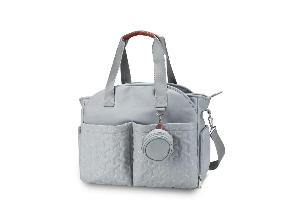 Esta Bolsa De Ombro Portátil É Perfeita Para Fraldas E Bebés, Ideal Para Viagens Ao Ar Livre, E Inclui Um Suporte Para Chupetas.