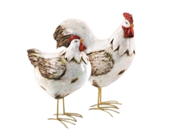 Figura Decorativa BY SIGRIS Galinhas SET 2 Unidades