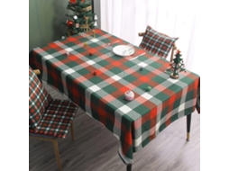 Toalha De Mesa Natalina Xadrez Vermelha Nórdica, Toalha De Mesa Retangular De Tecido.