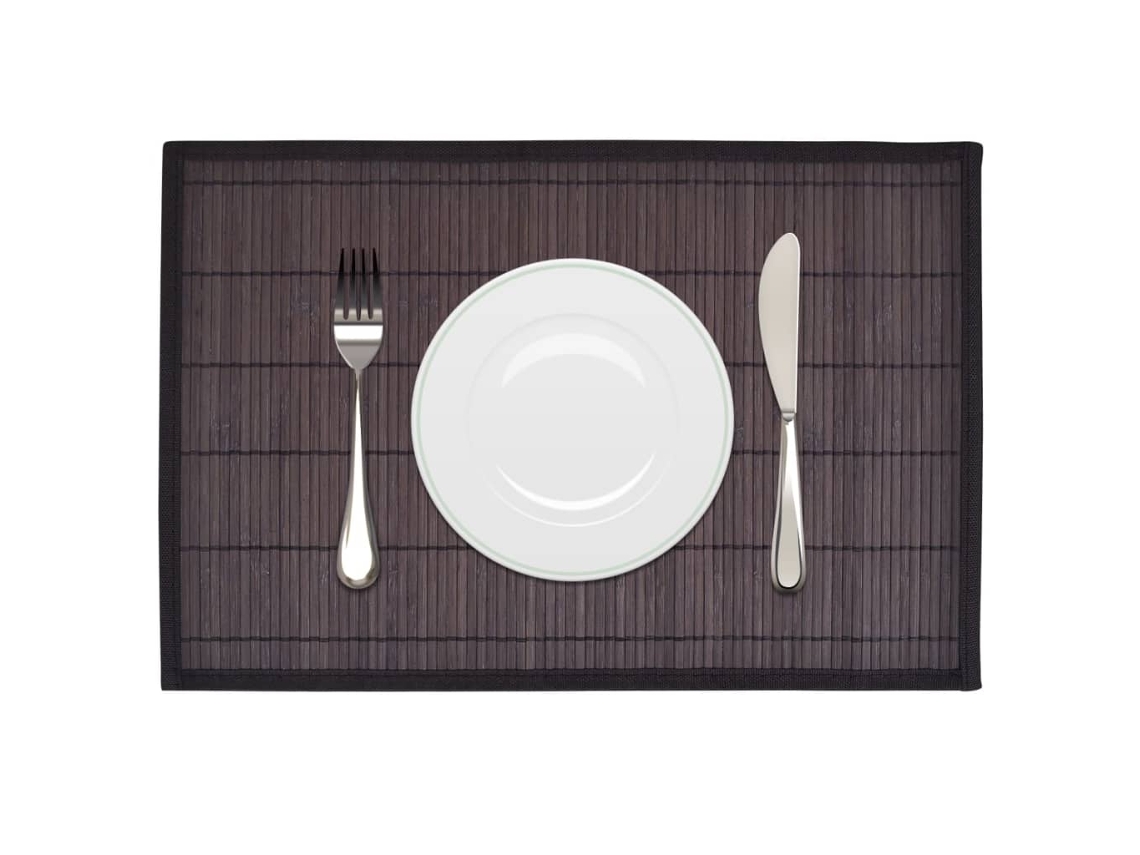 Individuais De Mesa Bambu 6 Pcs 30x45 Cm Castanho-escuro