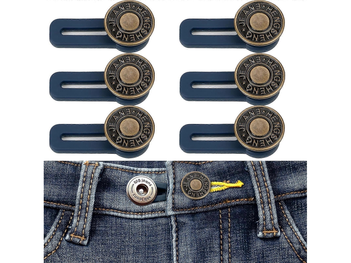 6 Extensores De Botão Para Cinto De Calças Unisex Estendem O Cinto Em 1-2 Polegadas Para Jeans E Calças Formais
