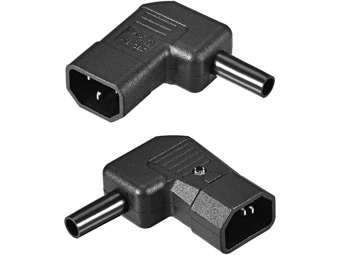 2 Peças Adaptador de Tomada Iec320 C14 de Ângulo Reto Ac110 250v 10a CHABERLU