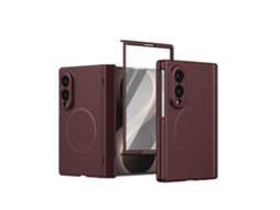 Capa Magnética Para Samsung Galaxy Z Fold8, Com Protetor De Tela Frontal Integrado Digitallab (vinho Tinto)