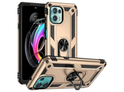 Compre Para Motorola Edge 20 Lite Capa Híbrida De Pc Tpu Com Suporte Ajustável E Proteção Total Dourada